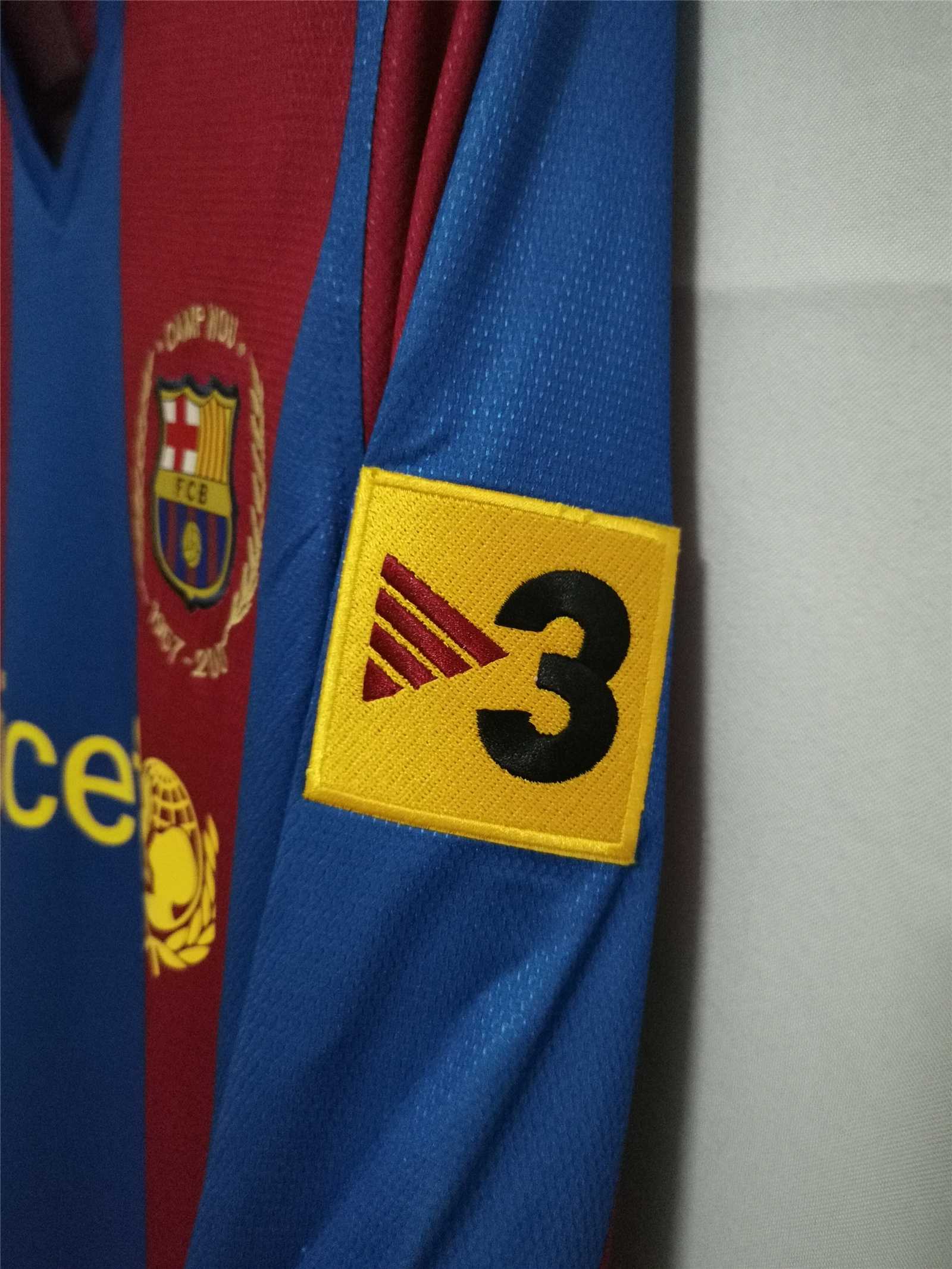 MAILLOT BARCELONE DOMICILE 2007/2008 VERSION MANCHES LONGUES
