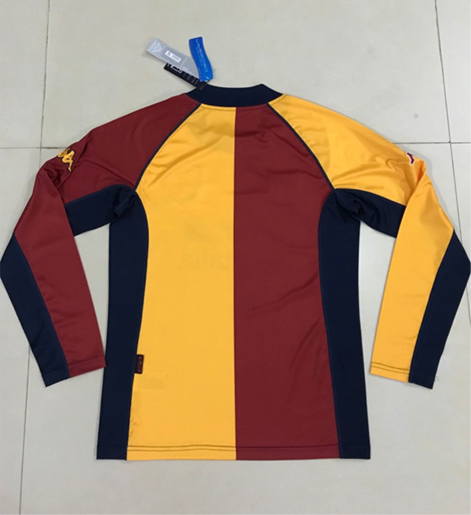 MAILLOT RETRO AS ROMA DOMICILE 2000 VERSION MANCHES LONGUES
