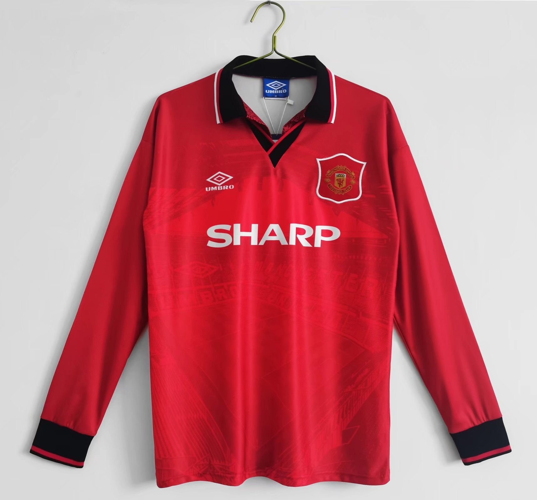 MAILLOT MANCHESTER UNITED DOMICILE 1994/1996 VERSION MANCHES LONGUES
