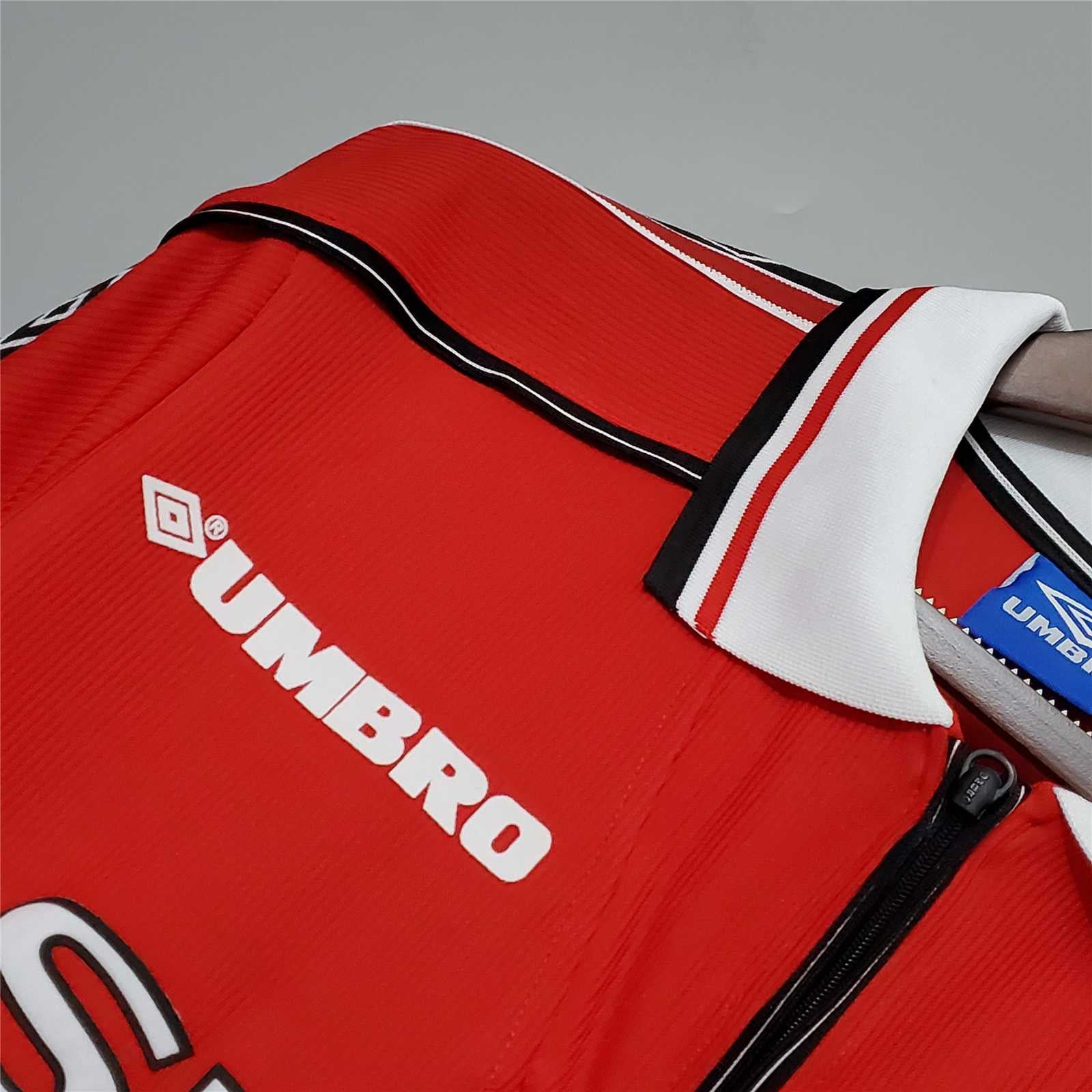 MAILLOT MANCHESTER UNITED DOMICILE 1998/1999 VERSION MANCHES LONGUES