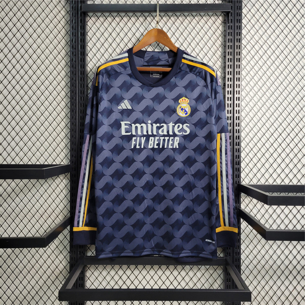 MAILLOT REAL MADRID EXTÉRIEUR 2023/2024 VERSION MANCHES LONGUES