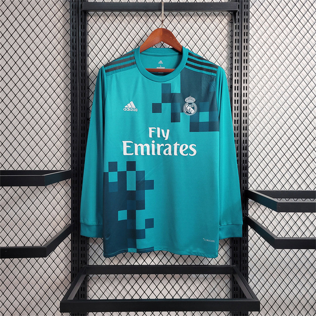 MAILLOT RETRO REAL MADRID EXTÉRIEUR 2017/2018 VERSION MANCHES LONGUES